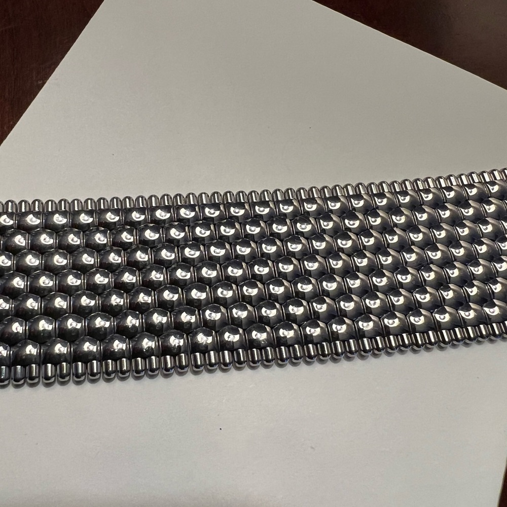 Stainless Steel Basket weave style bracelet - Picture 4 of 8